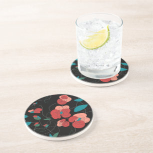Wildflower Wonderland Stylized Flowers pattern Coaster