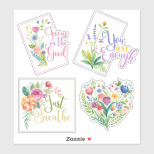 Wildflower Words & Heart Custom-Cut Vinyl Sticker
