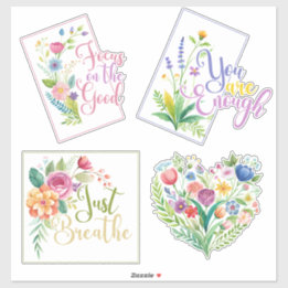 Wildflower Words & Heart Custom-Cut Vinyl Sticker