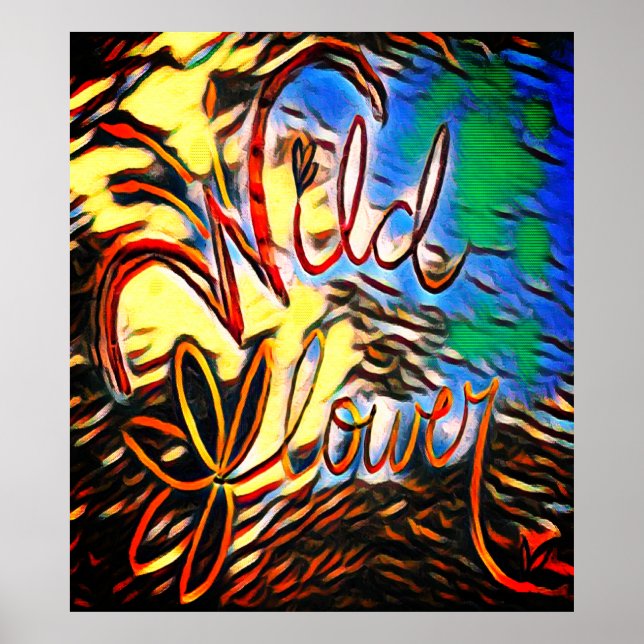 WildFlower World Elements Animal Print Poster (Front)