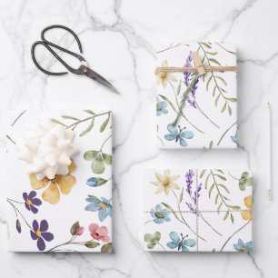 Wildflower wrapping paper sheet
