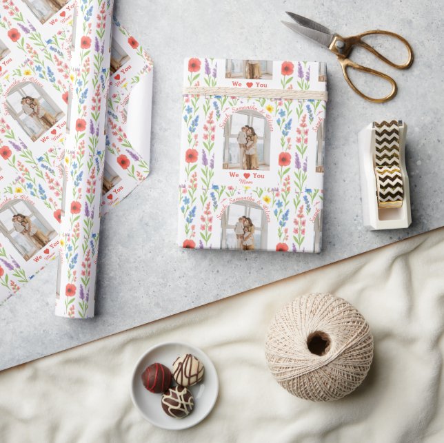 Wildflower Wrapping Paper - 'We Love You Mum' (Crafts)