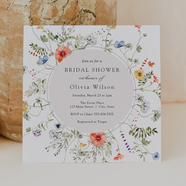 Wildflower Wreath Bridal Shower Invitation (Creator Uploaded)