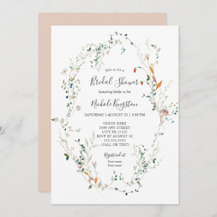 Wildflower Wreath Bridal Shower Invitation