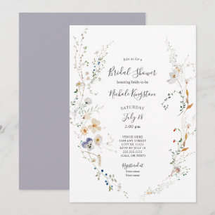 Wildflower Wreath Bridal Shower Invitation