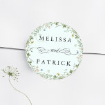Wildflower Wreath Elegant Wedding Mint Classic Round Sticker<br><div class="desc">This elegant wedding sticker features a floral wreath with hand-painted watercolor wildflowers in pink,  yellow,  and green. For more advanced customisation of this design,  please click the BLUE DESIGN TOOL BUTTON above!</div>