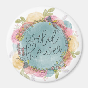 Wildflower Wreath Floral Magnet
