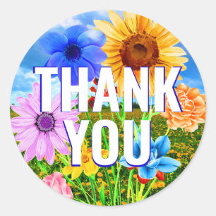 Wildflower Wreath - Floral Thank You Sticker