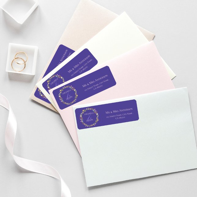 Wildflower Wreath Floral Wedding Return Address (Creator Uploaded)