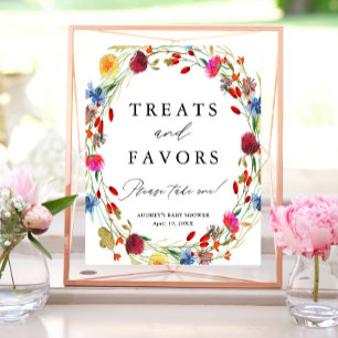 Wildflower Wreath Treats and Favours Shower Displa Poster