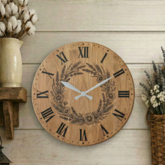 Wildflower Wreath wall clock |  Farmhouse Decor 