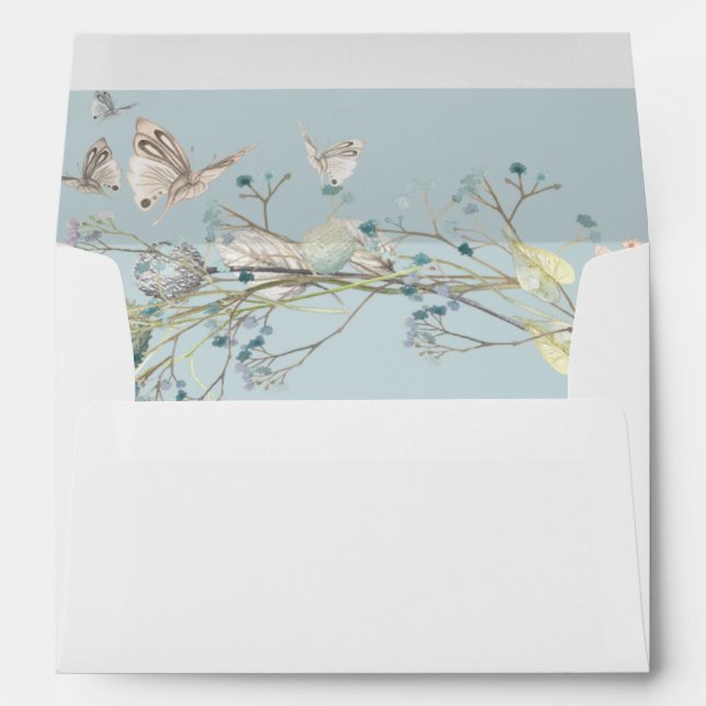 Wildflower Wreath with Butterfly | Baby Shower Envelopes (Back (Bottom))