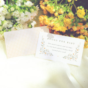 Wildflower Yellow Elegant Garden Girl Baby Shower Enclosure Card