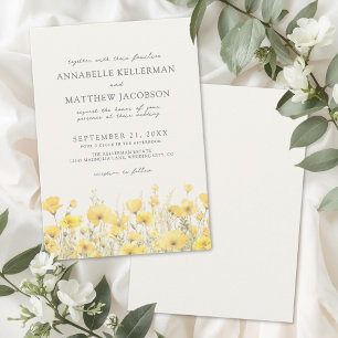 Wildflower Yellow Floral Wedding Invitation
