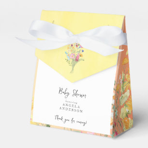 Wildflower Yellow & Pink Baby Shower Thank You Favour Box