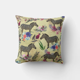 Wildflower Zebra Cushion
