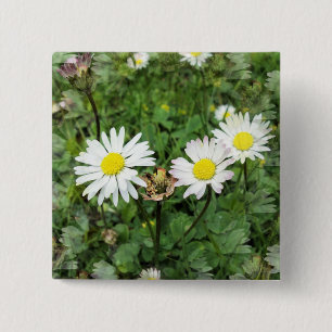 WILDFLOWERS 15 CM SQUARE BADGE