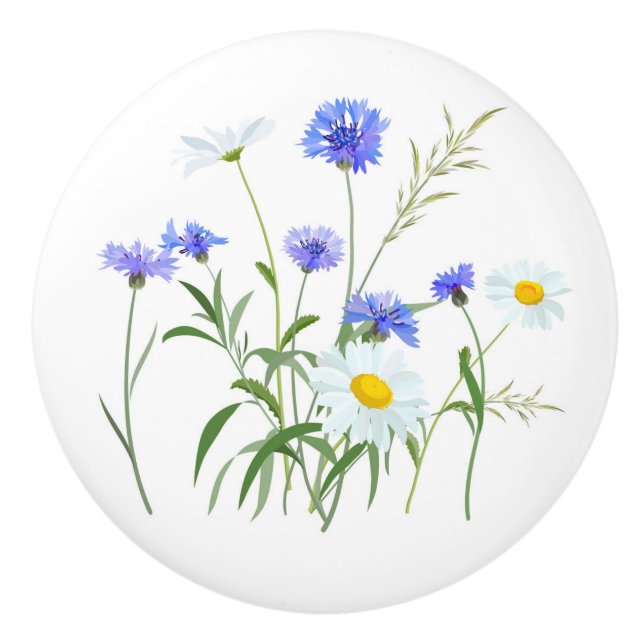 Wildflowers 2 ceramic knob (Front)