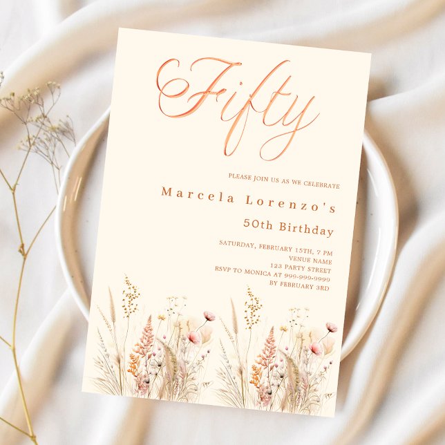 Wildflowers 50th birthday invitation (Creator Uploaded)
