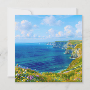 "Wildflowers Above the Sea" – A Welsh Seascape Invitation