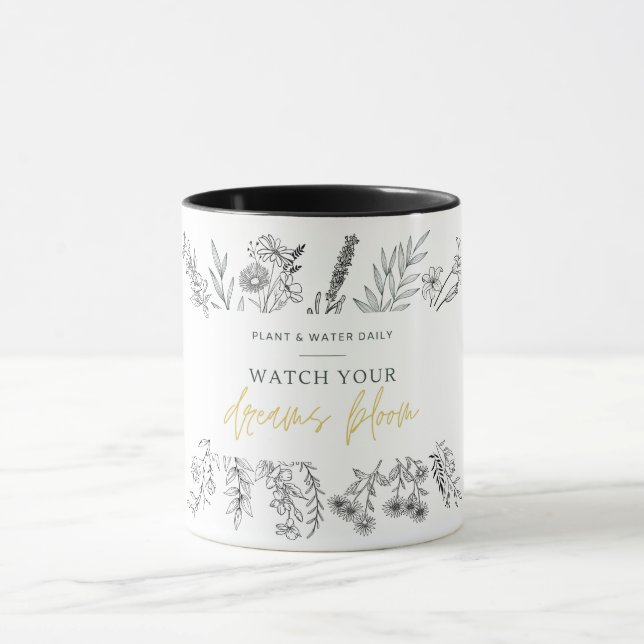 Wildflowers Accent Coffee Mug with Inspiring Quote (Center)