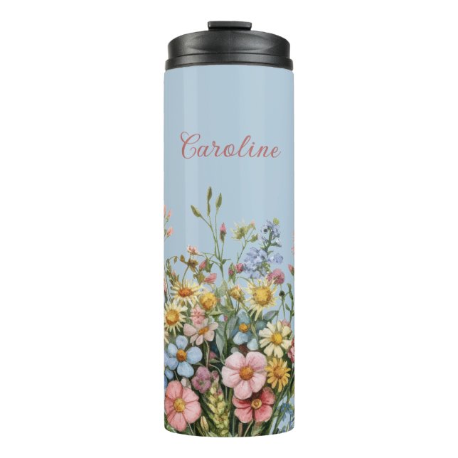 Wildflowers & Add your name Thermal Tumbler (Front)