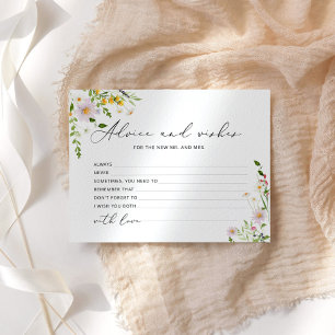 Wildflowers advice and wishes bridal shower card