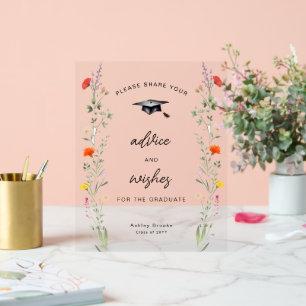 Wildflowers Advice & Wishes Graduation Table Sign