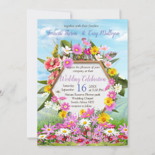 Wildflowers against a  Blue Sky Invitation