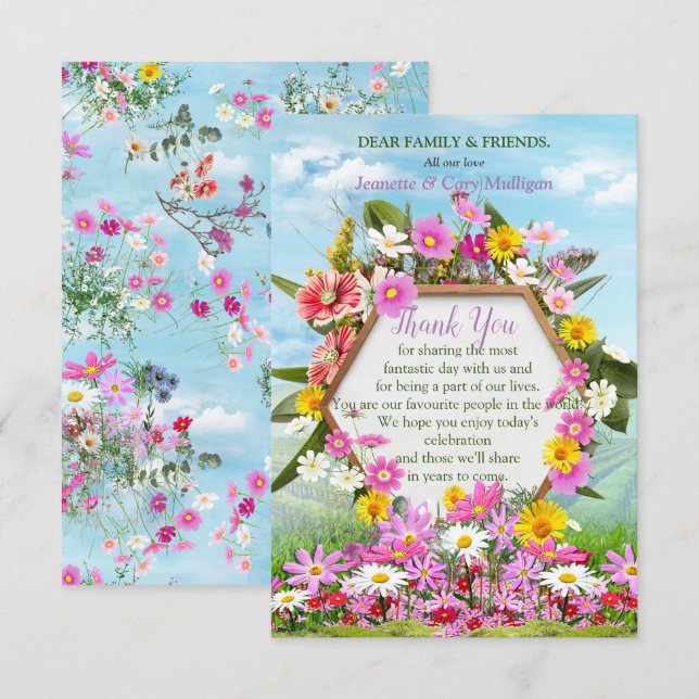 Wildflowers against a Blue Sky Thank you card (Front/Back)