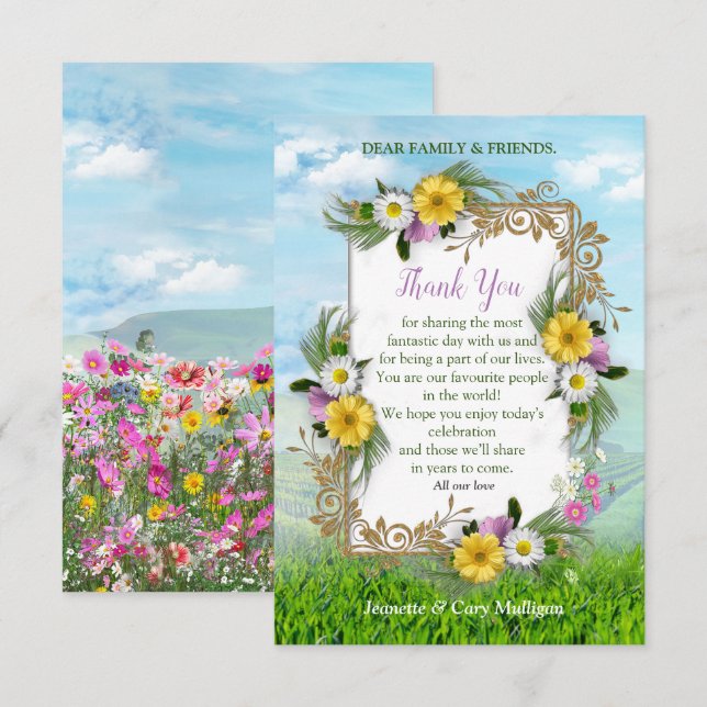 Wildflowers against a Blue Sky Thank you card (Front/Back)