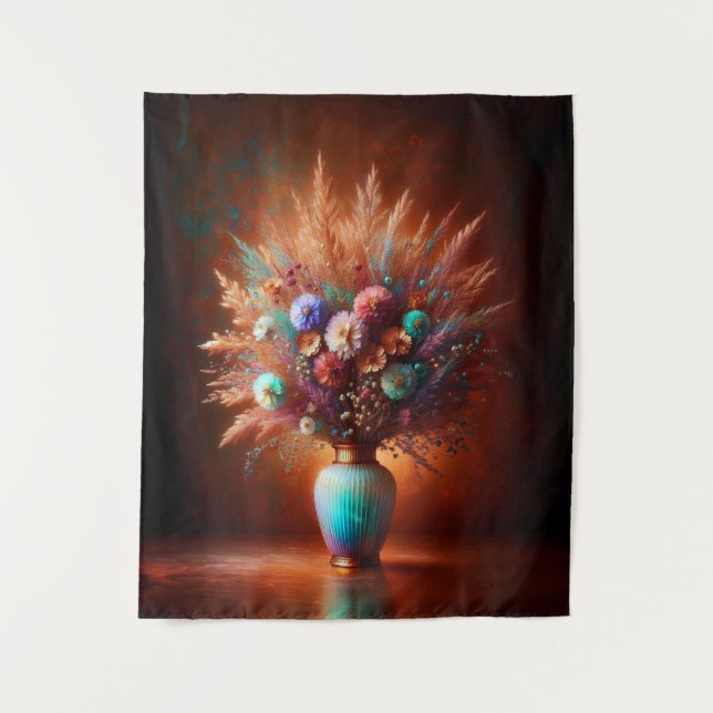 Wildflowers Against Aged-Copper Tapestry (Front)