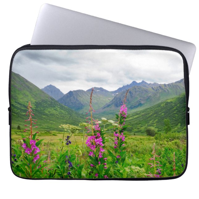 Wildflowers Alaskan Valley Laptop Sleeve (Front)