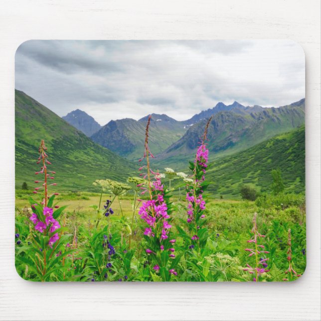 Wildflowers Alaskan Valley Mouse Mat (Front)