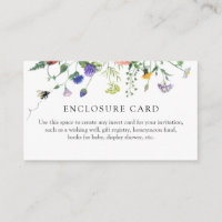 Wildflowers and Bee Shower Enclosure Card