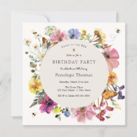 Wildflowers and Bees Little Honey Birthday