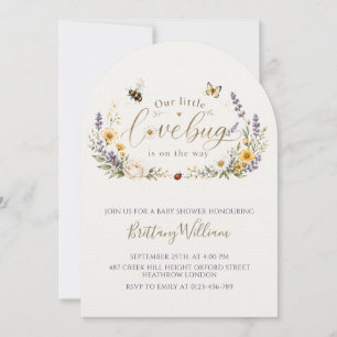 Wildflowers and Bugs Minimalist Baby Shower Invitation