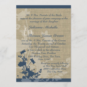 Wildflowers and Burlap Wedding Invitation