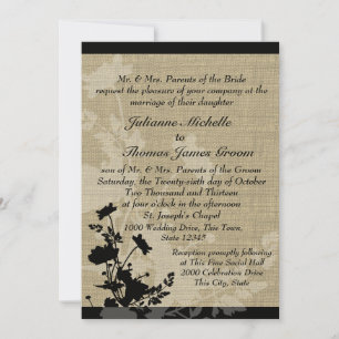 Wildflowers and Burlap Wedding Invitation