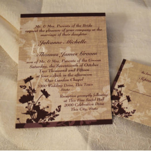 Wildflowers and Burlap Wedding Invitation