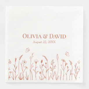 Wildflowers and Butterfiles Wedding Napkins