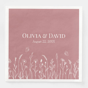 Wildflowers and Butterfiles Wedding Napkins