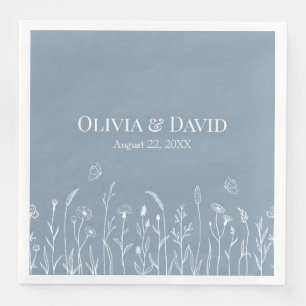 Wildflowers and Butterfiles Wedding Napkins