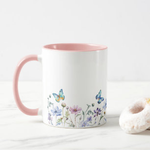 Wildflowers and Butterflies Border  Mug