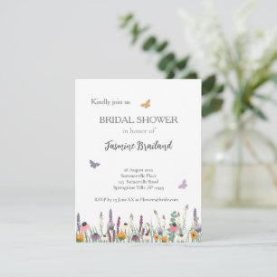 Wildflowers and Butterflies Bridal Shower  Invitation
