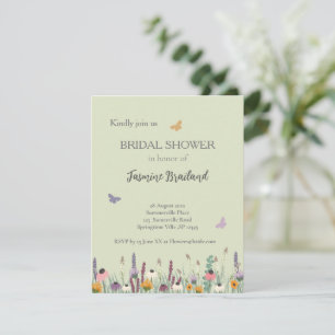 Wildflowers and Butterflies Bridal Shower  Invitation