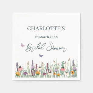 Wildflowers and Butterflies Bridal Shower Party Napkin