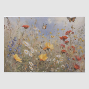 Wildflowers and Butterflies Decoupage Tissue Paper