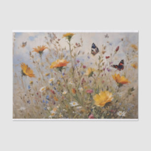 Wildflowers and Butterflies Decoupage Tissue Paper