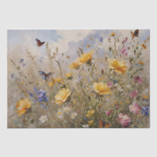 Wildflowers and Butterflies Decoupage Tissue Paper